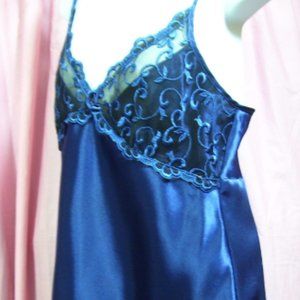 Innermost Navy Sexy Satin Chemise Nightgown NWOT Size S